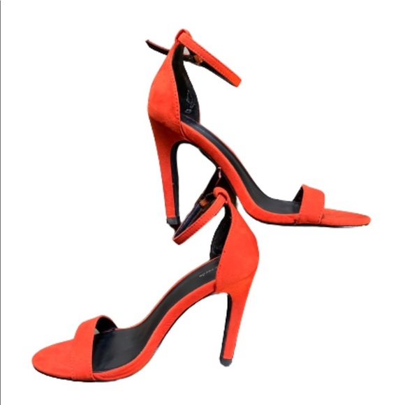 Black Suede Shoes - 𝅺Black Suede Brand Open Toe Ankle Strap Stiletto Heels